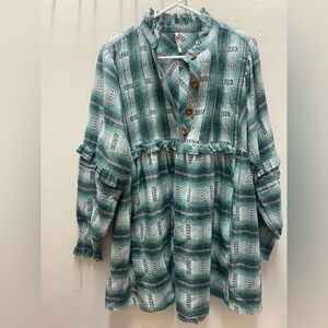 Free People Redwood Flannel Mini Dress